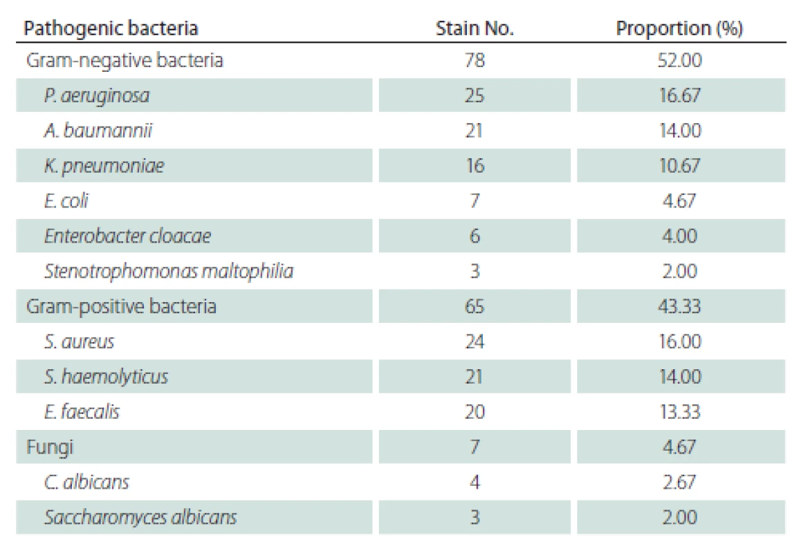 Pathogenic bacteria isolated from patients with lower respiratory tract
infections.