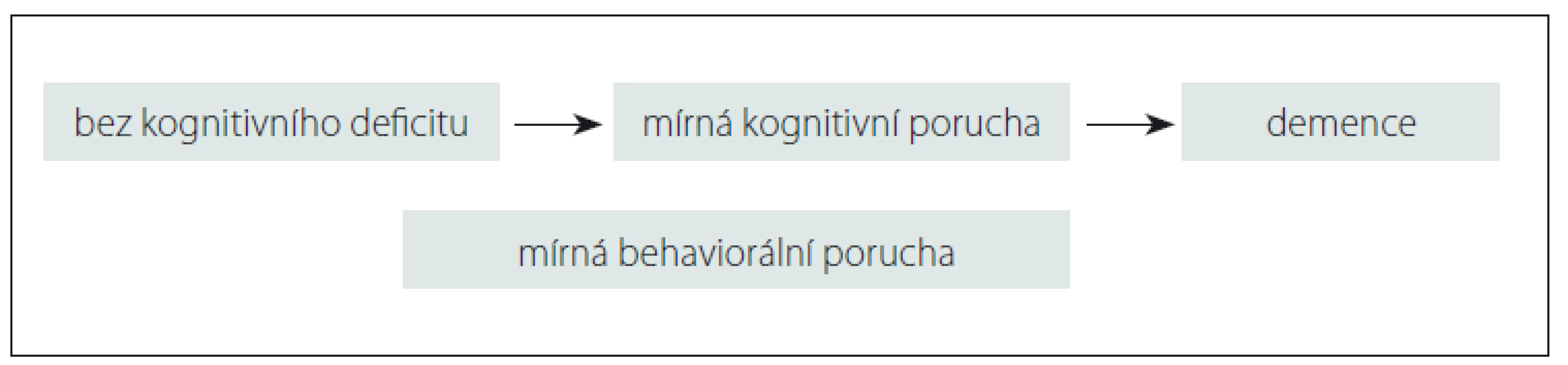 Diagnostická kategorie mírné behaviorální poruchy.<br>
Fig. 1. Diagnostic category of mild behavioral impairment.